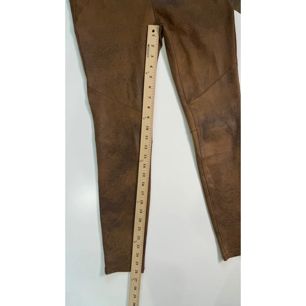 Free People‎ Vegan Leather Leggings Cognac Brown Moto Skinny Pants Size 2